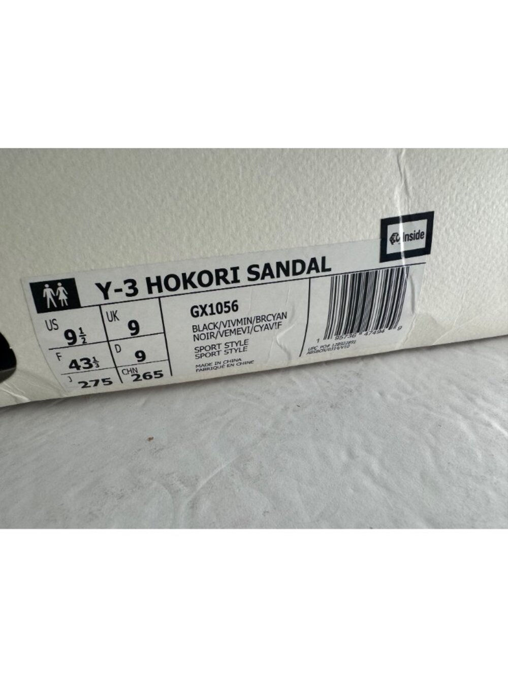 Y-3 Hokori Sandal GX1056 Black Mint‎ Platform Sport Style Men's F 43 1\3 US 9.5 - Picture 8 of 8